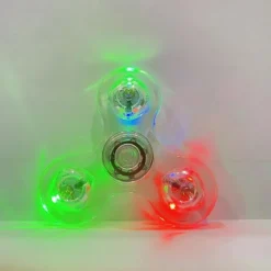 2 PCS Crystal Luminous LED Light Spinner Hand Top Spinner, Glow In Dark EDC Toy, Kinetic Gyroscope For Children, As Halloween, Christmas Gift