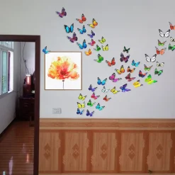 80 PCS 3D Butterfly Wall Decor Butterfly Wall Decals DIY Art Decor Crafts Removable Mural Stickers Butterfly Decorations for Home Room Bedroom Nursery Decor