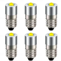 6 Pcs Flashlight LED Bulb Lighting Light Source P13.5s Ba9s E10 Led Bulb 3w Plug-In Light High Brightness Small Bulb 3v 6v 12v 24v 1 LED Beads 3535 Warm White White