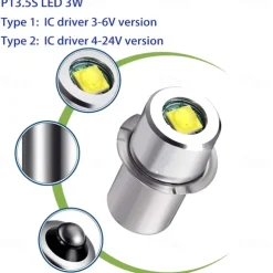 6 Pcs Flashlight LED Bulb Lighting Light Source P13.5s Ba9s E10 Led Bulb 3w Plug-In Light High Brightness Small Bulb 3v 6v 12v 24v 1 LED Beads 3535 Warm White White