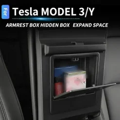 6 PCS For Tesla Model 3 Model Y Storage Box Center Armrest Hidden Box Cup Holder Interior Organizer Car Accessories