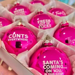 12 PCS Funny Christmas/Halloween Ornament, Funny Ornament Balls Christmas Ornament, Xmas Holiday Gag Gifts Sweary Bauble Bundle Christmas/Halloween Decorations