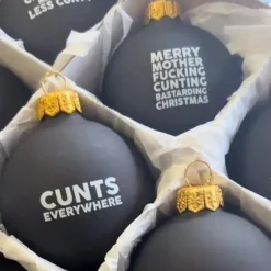 12 PCS Funny Christmas/Halloween Ornament, Funny Ornament Balls Christmas Ornament, Xmas Holiday Gag Gifts Sweary Bauble Bundle Christmas/Halloween Decorations