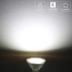 4 Pcs GU5.3 Mr16 LED Spotlight Bulb Warm White 3000K/6000K 4W Equivalent to 40W Halogen Lamp AC/DC 12V Non Dimmable