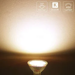 4 Pcs GU5.3 Mr16 LED Spotlight Bulb Warm White 3000K/6000K 4W Equivalent to 40W Halogen Lamp AC/DC 12V Non Dimmable