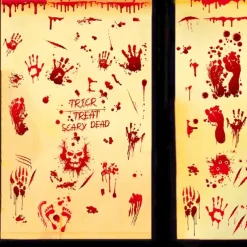95 PCS Halloween decorations Blood handprint wall stickers cross border small size Halloween party background decoration static stickers