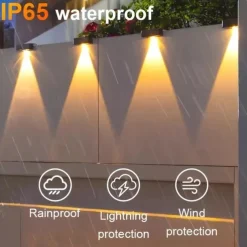 4/8 Pcs High brightness solar waterproof wall lamp, courtyard garden fence decorative wall lamp