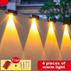 4/8 Pcs High brightness solar waterproof wall lamp, courtyard garden fence decorative wall lamp