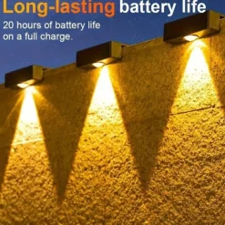 4/8 Pcs High brightness solar waterproof wall lamp, courtyard garden fence decorative wall lamp