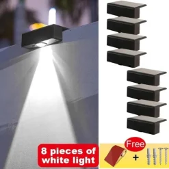 4/8 Pcs High brightness solar waterproof wall lamp, courtyard garden fence decorative wall lamp