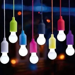 1/4/8 Pcs LED Portable Colorful Pull Cord Light Tent Camping Pull Cord Light Bulb Retro Lighting Light Pull Cord Night Light