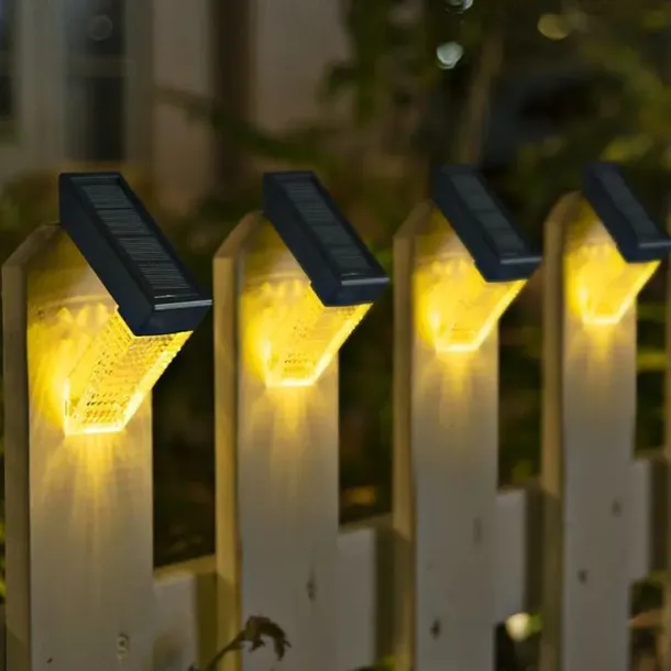 2/4 Pcs LED Solar Outdoor Lights Stair Step Light Waterproof Fence Lights Yard Step Garden Porch Decoration Solar Wall Lamp