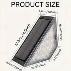 4 Pcs LED Solar Step Landscape Lights Outdoor Fence Light Waterproof Wall Light 24LEDs Home Garden Pathway Lighting Decoration