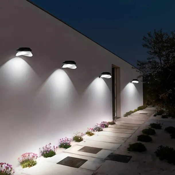 2/4 Pcs LED Solar Street Lights Outdoor Wall Lights Fence Lights 9LEDs Home Garden Outdoor Courtyard Fence Wall Decoration LED Waterproof Wall Light Garage Porch Yard Lighting