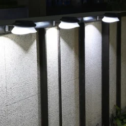 2/4 Pcs LED Solar Street Lights Outdoor Wall Lights Fence Lights 9LEDs Home Garden Outdoor Courtyard Fence Wall Decoration LED Waterproof Wall Light Garage Porch Yard Lighting