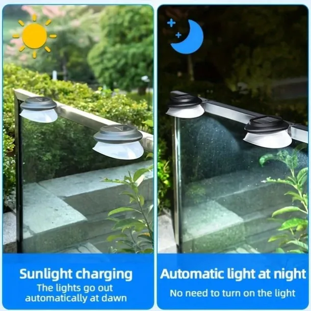 2/4 Pcs LED Solar Street Lights Outdoor Wall Lights Fence Lights 9LEDs Home Garden Outdoor Courtyard Fence Wall Decoration LED Waterproof Wall Light Garage Porch Yard Lighting