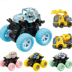 4 Pcs lnertial Off-road Vehicle Toys Super Resistant Climbing Car Model BabyCar Children Four-wheel-drive Boy Toy Car