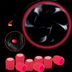 8 PCS Luminous Wheels Cap Tire Valve Stem Glow Luminous at Night Air Caps Cover Fluorescent Illuminated Auto Car Wheel Valve Stem Caps Cover for SUV Motorcycles Truck Vehicle