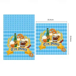 118 pcs Oktoberfest Party Supplies 16pcs 9 Dinner Plates 16pcs 7 Dessert Plates 16 Cups 1 Table Cover 20 Lunch Napkins 1 Banner and 48 pcs Knife Fork and Spoon