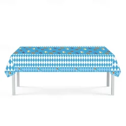 118 pcs Oktoberfest Party Supplies 16pcs 9 Dinner Plates 16pcs 7 Dessert Plates 16 Cups 1 Table Cover 20 Lunch Napkins 1 Banner and 48 pcs Knife Fork and Spoon