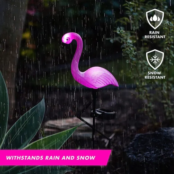 1/3 PCS Outdoor Solar Flamingo Lawn Light Waterproof Garden Light Pink Flamingo Yard Jungle Walkway Landscape Decoration