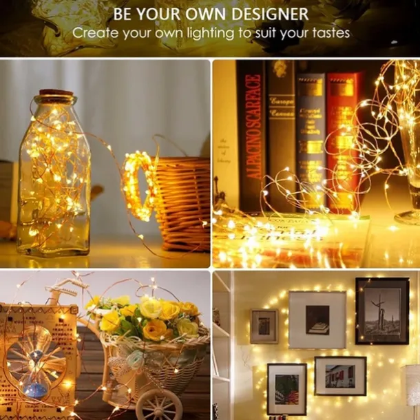 30 PCS 12PCS 6PCS Fairy Lights Battery Operated (Included) 600LED 240LED 120LED Mini String Lights Waterproof Copper Wire Firefly Starry Lights for Halloween Party Christmas Festivals Decorations