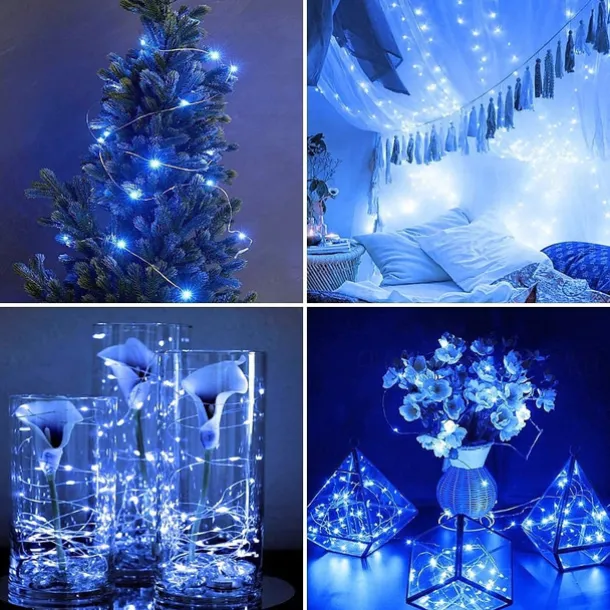 30 PCS 12PCS 6PCS Fairy Lights Battery Operated (Included) 600LED 240LED 120LED Mini String Lights Waterproof Copper Wire Firefly Starry Lights for Halloween Party Christmas Festivals Decorations