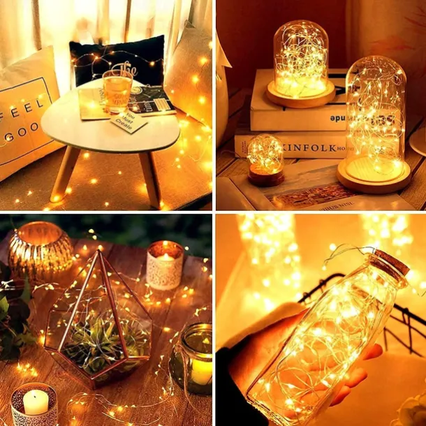 30 PCS 12PCS 6PCS Fairy Lights Battery Operated (Included) 600LED 240LED 120LED Mini String Lights Waterproof Copper Wire Firefly Starry Lights for Halloween Party Christmas Festivals Decorations