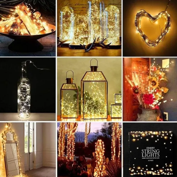 30 PCS 12PCS 6PCS Fairy Lights Battery Operated (Included) 600LED 240LED 120LED Mini String Lights Waterproof Copper Wire Firefly Starry Lights for Halloween Party Christmas Festivals Decorations