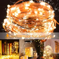 30 PCS 12PCS 6PCS Fairy Lights Battery Operated (Included) 600LED 240LED 120LED Mini String Lights Waterproof Copper Wire Firefly Starry Lights for Halloween Party Christmas Festivals Decorations