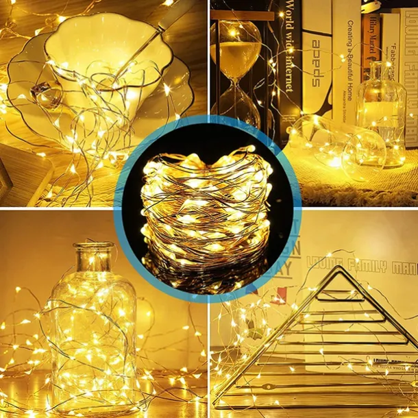 30 PCS 12PCS 6PCS Fairy Lights Battery Operated (Included) 600LED 240LED 120LED Mini String Lights Waterproof Copper Wire Firefly Starry Lights for Halloween Party Christmas Festivals Decorations