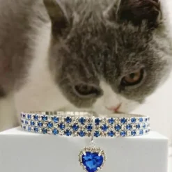 2 Pcs Pearls Diamond Pet Cat Dog Necklace Collar Jewelry with Bling Rhinestones for Pets Cats Small Dogs Female Puppy Chihuahua Yorkies Girl Costume Outfits Adjustable