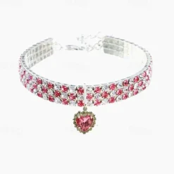 2 Pcs Pearls Diamond Pet Cat Dog Necklace Collar Jewelry with Bling Rhinestones for Pets Cats Small Dogs Female Puppy Chihuahua Yorkies Girl Costume Outfits Adjustable