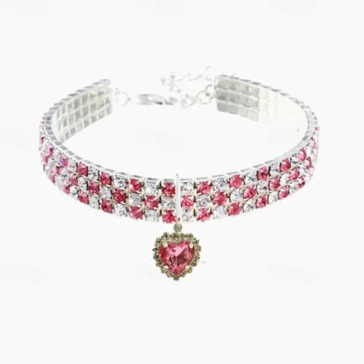 2 Pcs Pearls Diamond Pet Cat Dog Necklace Collar Jewelry with Bling Rhinestones for Pets Cats Small Dogs Female Puppy Chihuahua Yorkies Girl Costume Outfits Adjustable