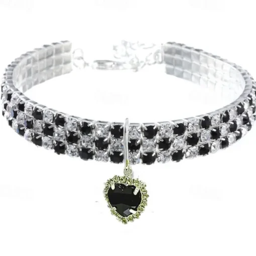 2 Pcs Pearls Diamond Pet Cat Dog Necklace Collar Jewelry with Bling Rhinestones for Pets Cats Small Dogs Female Puppy Chihuahua Yorkies Girl Costume Outfits Adjustable