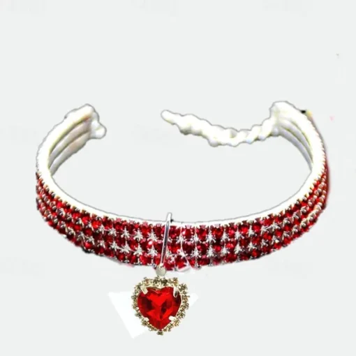 2 Pcs Pearls Diamond Pet Cat Dog Necklace Collar Jewelry with Bling Rhinestones for Pets Cats Small Dogs Female Puppy Chihuahua Yorkies Girl Costume Outfits Adjustable