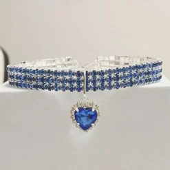 2 Pcs Pearls Diamond Pet Cat Dog Necklace Collar Jewelry with Bling Rhinestones for Pets Cats Small Dogs Female Puppy Chihuahua Yorkies Girl Costume Outfits Adjustable