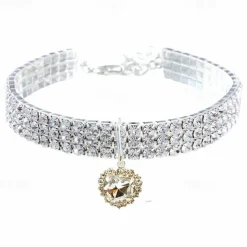 2 Pcs Pearls Diamond Pet Cat Dog Necklace Collar Jewelry with Bling Rhinestones for Pets Cats Small Dogs Female Puppy Chihuahua Yorkies Girl Costume Outfits Adjustable