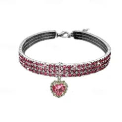 2 Pcs Pearls Diamond Pet Cat Dog Necklace Collar Jewelry with Bling Rhinestones for Pets Cats Small Dogs Female Puppy Chihuahua Yorkies Girl Costume Outfits Adjustable