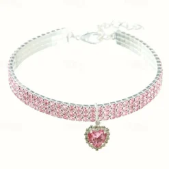 2 Pcs Pearls Diamond Pet Cat Dog Necklace Collar Jewelry with Bling Rhinestones for Pets Cats Small Dogs Female Puppy Chihuahua Yorkies Girl Costume Outfits Adjustable