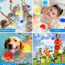 60 Pcs Reusable Water Balls Reusable Water Balloons for Outdoor Toys and Games Water Toys for Kids and Adults Boys and Girls - Summer Toys Ball for Pool and Backyard Fun