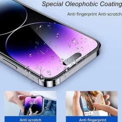 3 pcs Screen Protector For Apple iPhone 16 iPhone 15 Pro Max Plus iPhone 14 13 12 11 Pro Max Mini X XR XS Max 8 7 Plus Tempered Glass Privacy Anti-Spy 9H Hardness Anti-Fingerprint Explosion Proof 3D