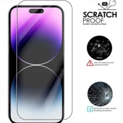 5 pcs Screen Protector For Apple iPhone 16 iPhone 15 14 Pro Max Tempered Glass 9H Hardness Anti-Fingerprint High Definition Explosion Proof 3D Touch Compatible