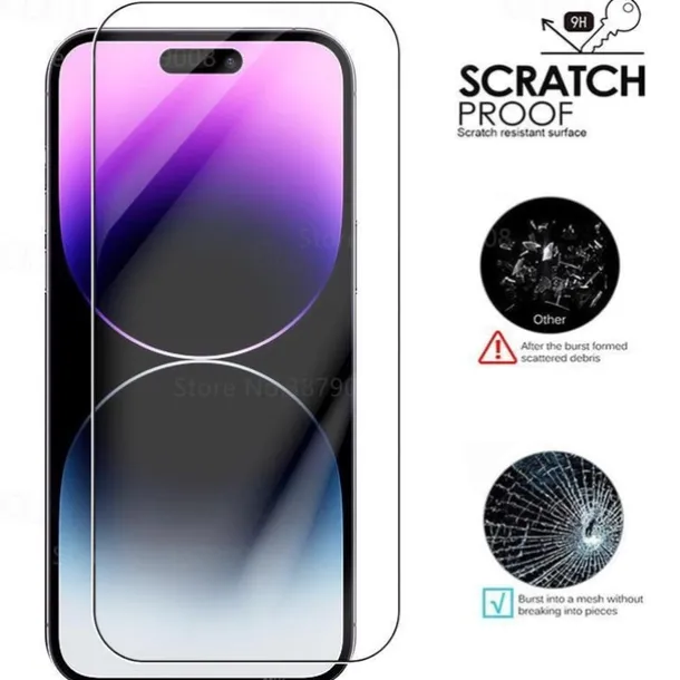 5 pcs Screen Protector For Apple iPhone 16 iPhone 15 14 Pro Max Tempered Glass 9H Hardness Anti-Fingerprint High Definition Explosion Proof 3D Touch Compatible