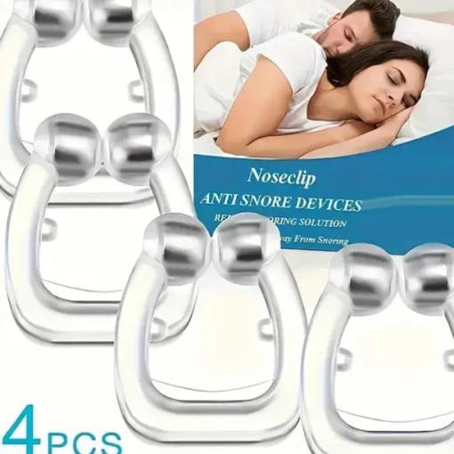 4 PCS Silicone Magnetic Anti Snore Stop Snoring Nose Clip Sleep Tray Sleeping Aid