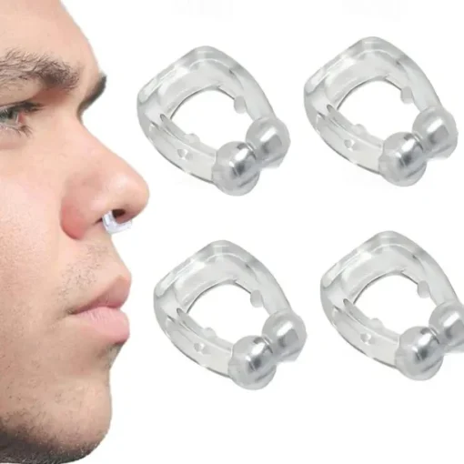 4 PCS Silicone Magnetic Anti Snore Stop Snoring Nose Clip Sleep Tray Sleeping Aid