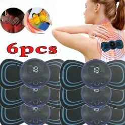3/6 PCS Smart EMS Neck Massager Mini Neck and Back Stimulation Massager Portable Gel Pad Sticker thin
