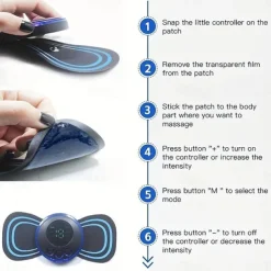 3/6 PCS Smart EMS Neck Massager Mini Neck and Back Stimulation Massager Portable Gel Pad Sticker thin