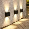 2/4/6 PCS Solar Waterproof Wall Lights, Outdoor 6LED Deck Lights, for Decoration of Courtyards, Streets, Fences, Garages, Gardens, Stairs, Fence Lights