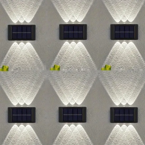 2/4/6 PCS Solar Waterproof Wall Lights, Outdoor 6LED Deck Lights, for Decoration of Courtyards, Streets, Fences, Garages, Gardens, Stairs, Fence Lights